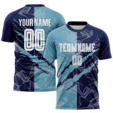 Load image into Gallery viewer, Custom Graffiti Pattern Shadow Blue-Navy Scratch Sublimation Soccer Uniform Jersey
