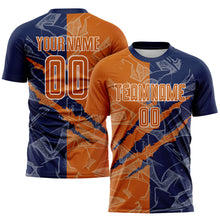Load image into Gallery viewer, Custom Graffiti Pattern Texas Orange-Navy Scratch Sublimation Soccer Uniform Jersey
