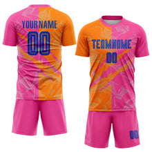 Load image into Gallery viewer, Custom Graffiti Pattern Royal Bay Orange-Pink Scratch Sublimation Soccer Uniform Jersey
