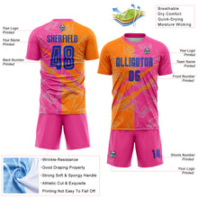 Load image into Gallery viewer, Custom Graffiti Pattern Royal Bay Orange-Pink Scratch Sublimation Soccer Uniform Jersey
