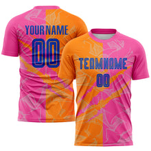 Load image into Gallery viewer, Custom Graffiti Pattern Royal Bay Orange-Pink Scratch Sublimation Soccer Uniform Jersey
