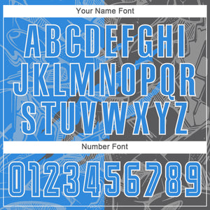 Custom Graffiti Pattern Powder Blue-Steel Gray Scratch Sublimation Soccer Uniform Jersey