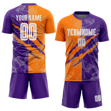 Load image into Gallery viewer, Custom Graffiti Pattern Bay Orange-Purple Scratch Sublimation Soccer Uniform Jersey
