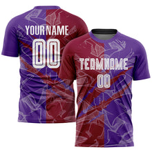 Load image into Gallery viewer, Custom Graffiti Pattern Maroon-Purple Scratch Sublimation Soccer Uniform Jersey

