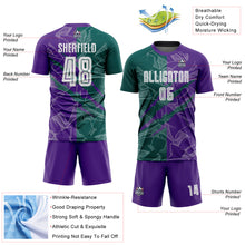 Load image into Gallery viewer, Custom Graffiti Pattern Midnight Green-Purple Scratch Sublimation Soccer Uniform Jersey
