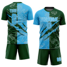 Load image into Gallery viewer, Custom Graffiti Pattern Sky Blue-Green Scratch Sublimation Soccer Uniform Jersey
