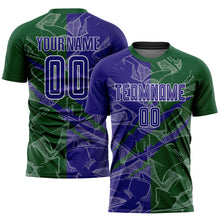 Load image into Gallery viewer, Custom Graffiti Pattern Dark Purple-Green Scratch Sublimation Soccer Uniform Jersey
