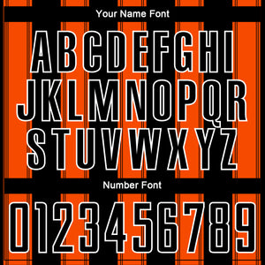 Custom Black Orange-White Line Sublimation Soccer Uniform Jersey