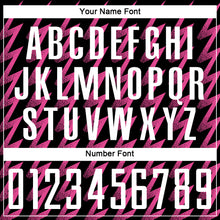 Load image into Gallery viewer, Custom Black White-Pink Zigzag Shape Sublimation Soccer Uniform Jersey
