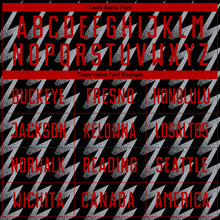 Load image into Gallery viewer, Custom Black Red-Gray Zigzag Shape Sublimation Soccer Uniform Jersey
