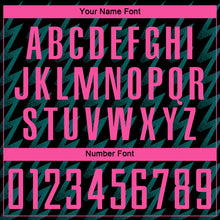 Load image into Gallery viewer, Custom Black Pink-Teal Zigzag Shape Sublimation Soccer Uniform Jersey
