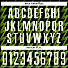 Load image into Gallery viewer, Custom Black White-Neon Green Zigzag Shape Sublimation Soccer Uniform Jersey
