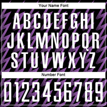 Load image into Gallery viewer, Custom Black White-Medium Purple Zigzag Shape Sublimation Soccer Uniform Jersey
