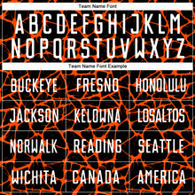 Load image into Gallery viewer, Custom Black White-Orange Abstract Network Splash Sublimation Soccer Uniform Jersey
