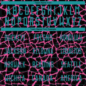 Custom Black Teal-Pink Abstract Network Splash Sublimation Soccer Uniform Jersey