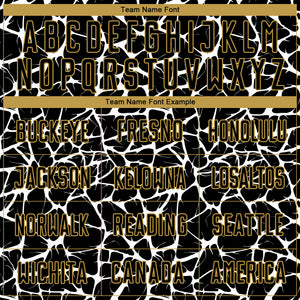 Custom Black White-Old Gold Abstract Network Splash Sublimation Soccer Uniform Jersey