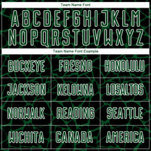 Load image into Gallery viewer, Custom Black Green-White Abstract Network Splash Sublimation Soccer Uniform Jersey
