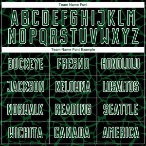 Custom Black Green-White Abstract Network Splash Sublimation Soccer Uniform Jersey