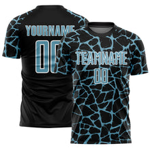 Load image into Gallery viewer, Custom Black Shadow Blue-White Abstract Network Splash Sublimation Soccer Uniform Jersey
