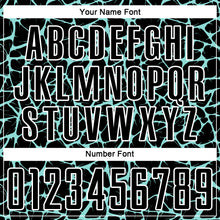 Load image into Gallery viewer, Custom Black Ice Blue-White Abstract Network Splash Sublimation Soccer Uniform Jersey
