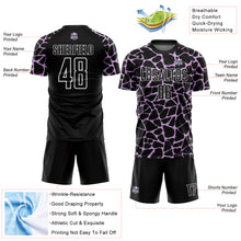Load image into Gallery viewer, Custom Black Light Purple-White Abstract Network Splash Sublimation Soccer Uniform Jersey
