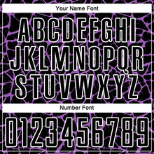 Load image into Gallery viewer, Custom Black Medium Purple-White Abstract Network Splash Sublimation Soccer Uniform Jersey
