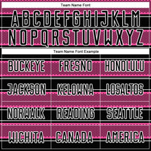 Load image into Gallery viewer, Custom Black Pink-White Geometric Shapes And Line Sublimation Soccer Uniform Jersey

