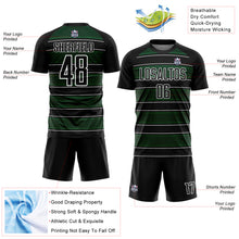 Load image into Gallery viewer, Custom Black Green-White Geometric Shapes And Line Sublimation Soccer Uniform Jersey
