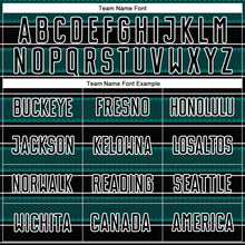 Load image into Gallery viewer, Custom Black Teal-White Geometric Shapes And Line Sublimation Soccer Uniform Jersey

