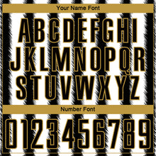 Load image into Gallery viewer, Custom Black White-Old Gold Line Sublimation Soccer Uniform Jersey
