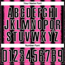 Load image into Gallery viewer, Custom Black Pink-White Line Sublimation Soccer Uniform Jersey

