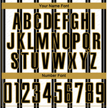 Load image into Gallery viewer, Custom Black White-Old Gold Line Sublimation Soccer Uniform Jersey
