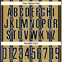 Load image into Gallery viewer, Custom Black Old Gold-White Line Sublimation Soccer Uniform Jersey
