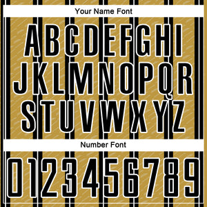 Custom Black Old Gold-White Line Sublimation Soccer Uniform Jersey