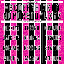 Load image into Gallery viewer, Custom Black Pink-White Line Sublimation Soccer Uniform Jersey
