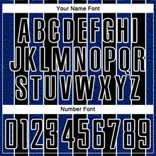 Load image into Gallery viewer, Custom Black Royal-White Line Sublimation Soccer Uniform Jersey
