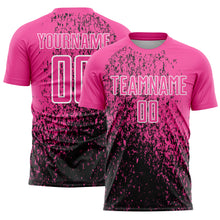 Load image into Gallery viewer, Custom Pink Black-White Abstract Fragment Art Sublimation Soccer Uniform Jersey
