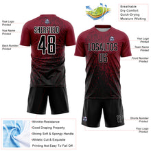 Load image into Gallery viewer, Custom Crimson Black-White Abstract Fragment Art Sublimation Soccer Uniform Jersey
