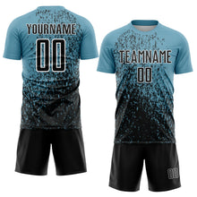 Load image into Gallery viewer, Custom Shadow Blue Black-White Abstract Fragment Art Sublimation Soccer Uniform Jersey
