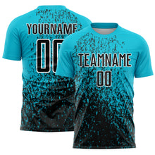 Load image into Gallery viewer, Custom Lakes Blue Black-White Abstract Fragment Art Sublimation Soccer Uniform Jersey
