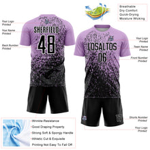 Load image into Gallery viewer, Custom Light Purple Black-White Abstract Fragment Art Sublimation Soccer Uniform Jersey
