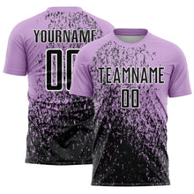 Load image into Gallery viewer, Custom Light Purple Black-White Abstract Fragment Art Sublimation Soccer Uniform Jersey
