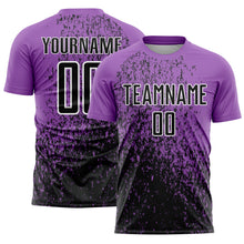 Load image into Gallery viewer, Custom Medium Purple Black-White Abstract Fragment Art Sublimation Soccer Uniform Jersey
