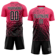 Load image into Gallery viewer, Custom Neon Pink Black-White Abstract Fragment Art Sublimation Soccer Uniform Jersey

