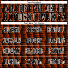 Load image into Gallery viewer, Custom Black Orange-White Geometric Shape Sublimation Soccer Uniform Jersey
