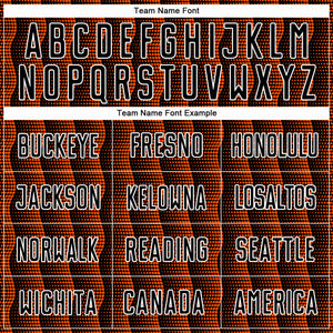 Custom Black Orange-White Geometric Shape Sublimation Soccer Uniform Jersey