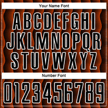 Load image into Gallery viewer, Custom Black Orange-White Geometric Shape Sublimation Soccer Uniform Jersey
