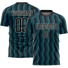 Load image into Gallery viewer, Custom Black Panther Blue-White Geometric Shape Sublimation Soccer Uniform Jersey
