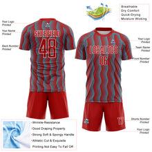 Load image into Gallery viewer, Custom Red Lakes Blue-White Geometric Shape Sublimation Soccer Uniform Jersey
