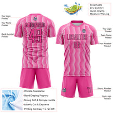 Load image into Gallery viewer, Custom Pink Black-White Geometric Shape Sublimation Soccer Uniform Jersey
